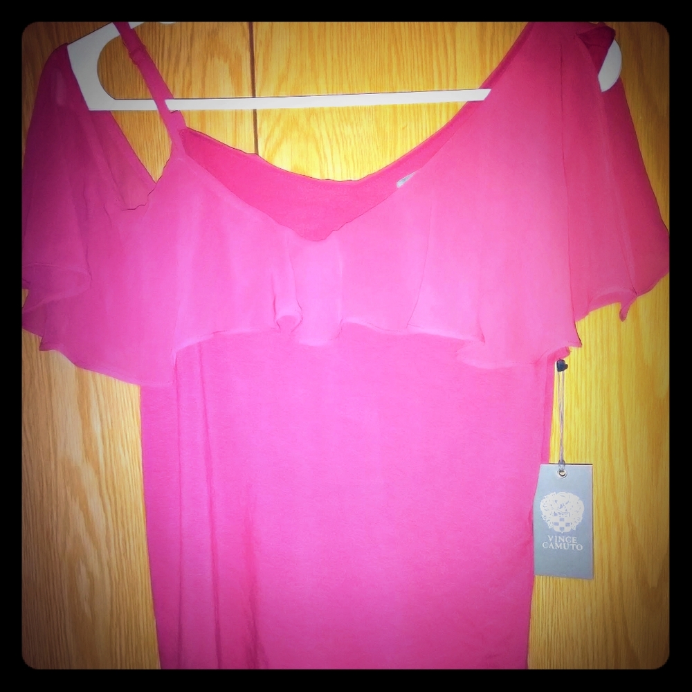 Vince Camuto Summer Oasis Cold Shoulder Ruffle Top